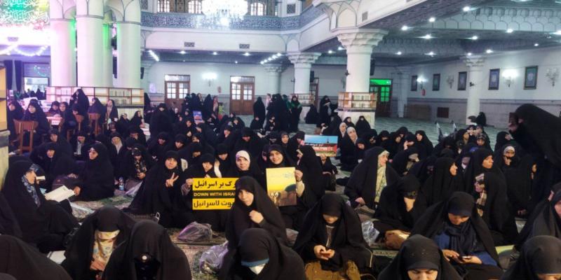 فریاد بانوان طلبه تهرانی در‌حمایت از «طوفان‌الاقصی»